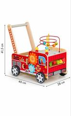 Houten Loopwagen Brandweer, Ophalen, Zo goed als nieuw, Rij- of Hobbelspeelgoed
