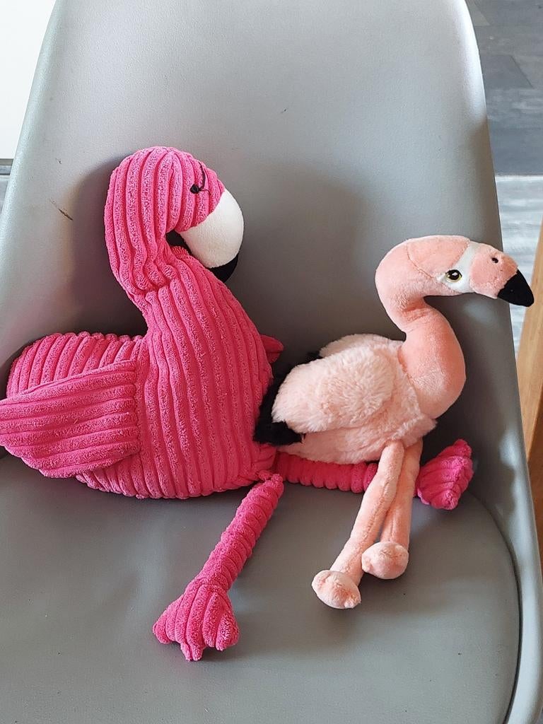 Twee flamingo knuffels, Ophalen of Verzenden, Nieuw, Overige typen