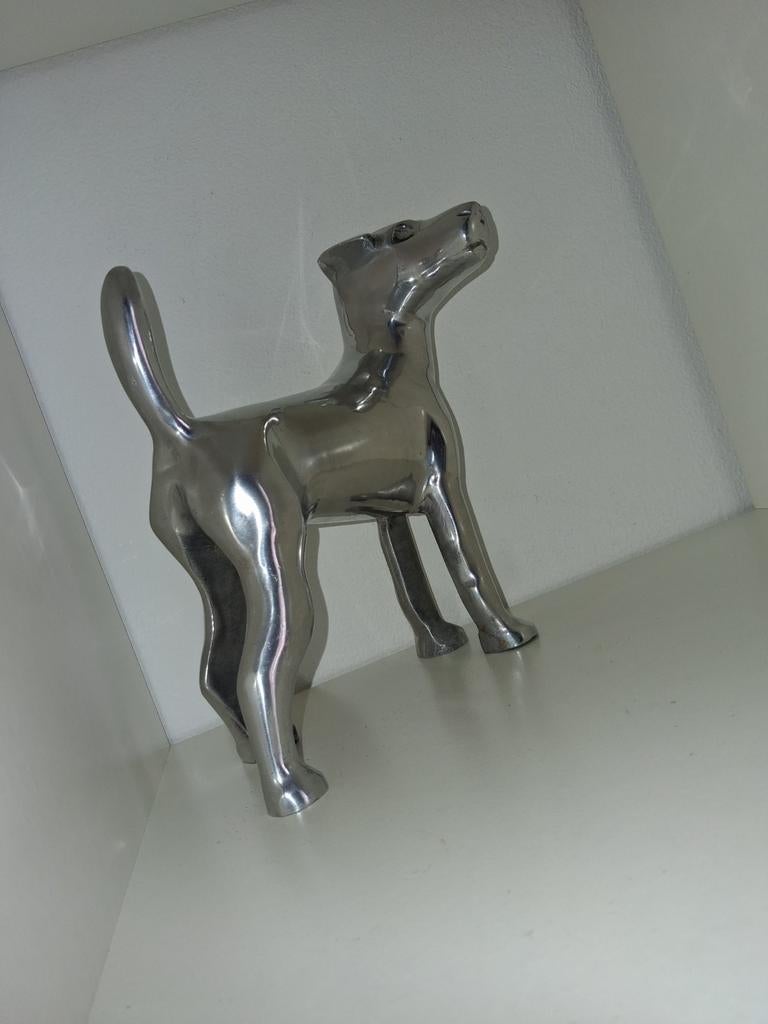 Metalen Hondenbeeldje - Zilverkleurig Decoratie, Verzenden, Onbekend, Zo goed als nieuw, Onbekend