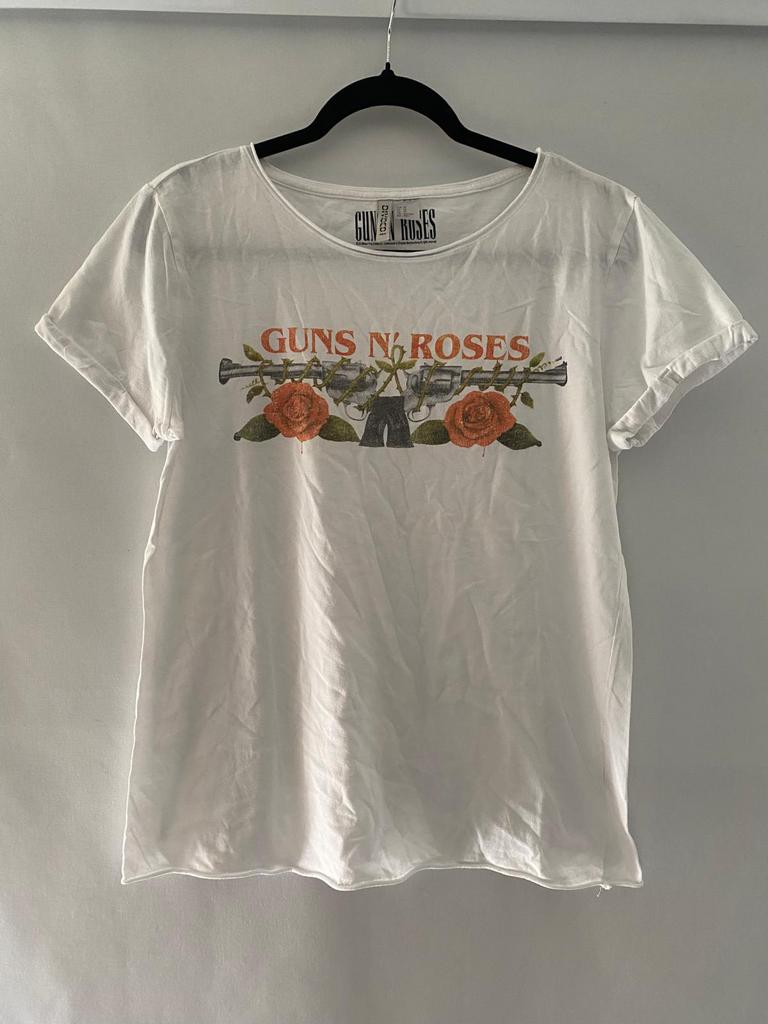 Guns N’ Roses T-shirt – H&M – maat XS, Wit, Ophalen of Verzenden, Korte mouw, Maat 34 (XS) of kleiner