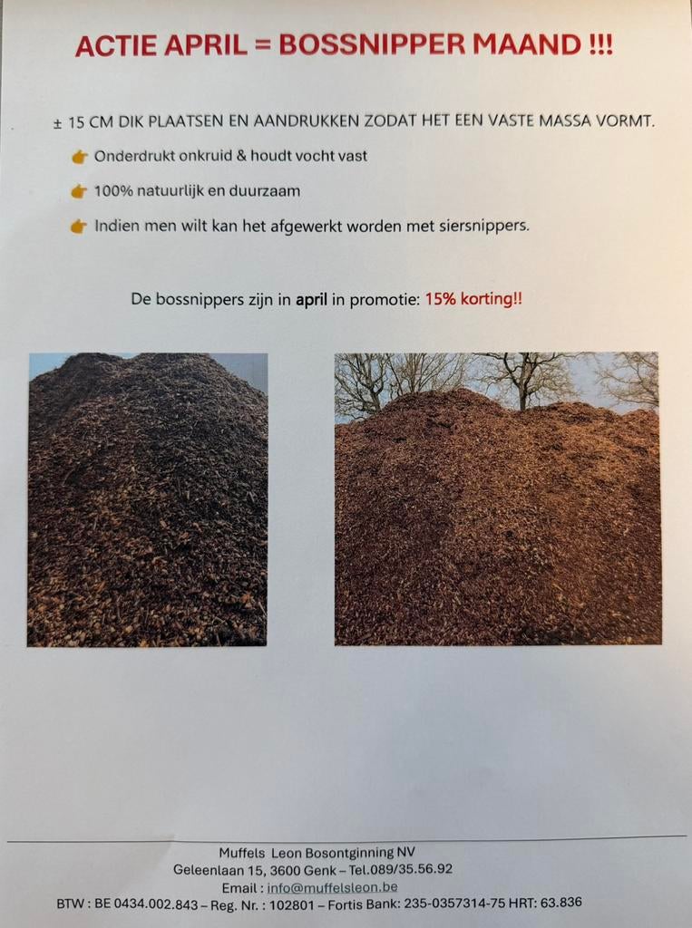 Houtsnippers ( bossnippers), Ophalen, Boomschors