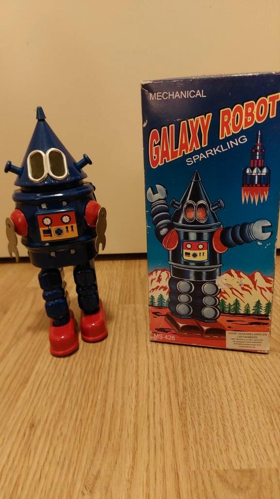 Vintage Mechanische Galaxy Robot met Sprankelende Actie, Antiek en Kunst, Antiek | Speelgoed, Ophalen of Verzenden