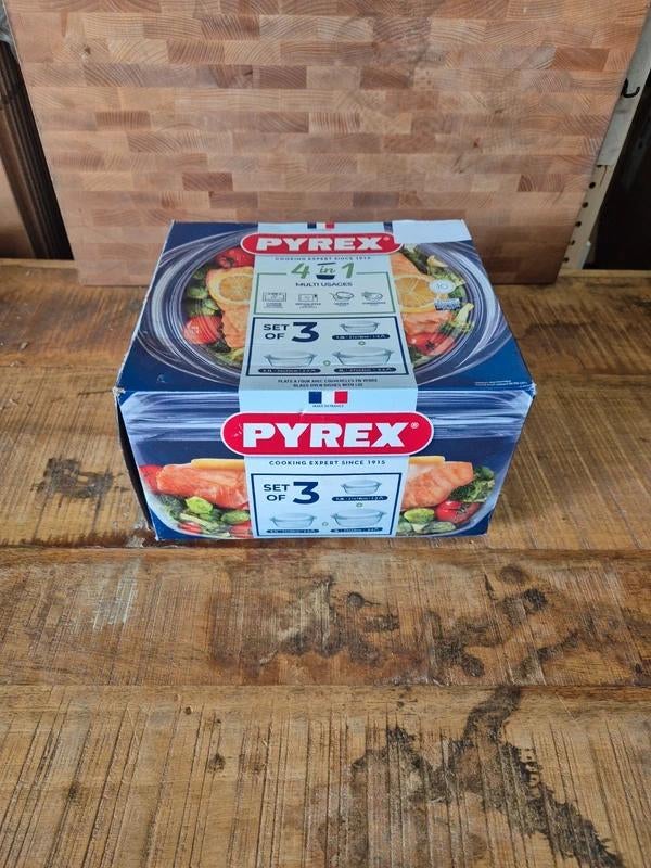 Pyrex Optimum Ovenschalenset - 1,4lL/2,1L/3L, -, -, Nieuw, Pyrex