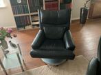 Rolf Benz Fauteuil - Donkerblauw, Zwenkwielen, Ophalen of Verzenden, Zo goed als nieuw, Leer, 75 tot 100 cm