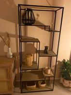 Mooie stevige vakkenkast industrieel zwart/hout, Met plank(en), Zo goed als nieuw, Minder dan 150 cm, 150 tot 200 cm