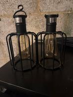 2 zwarte hangende solar lampen, Zonne-energie, Kunststof, Gebruikt, Minder dan 50 watt