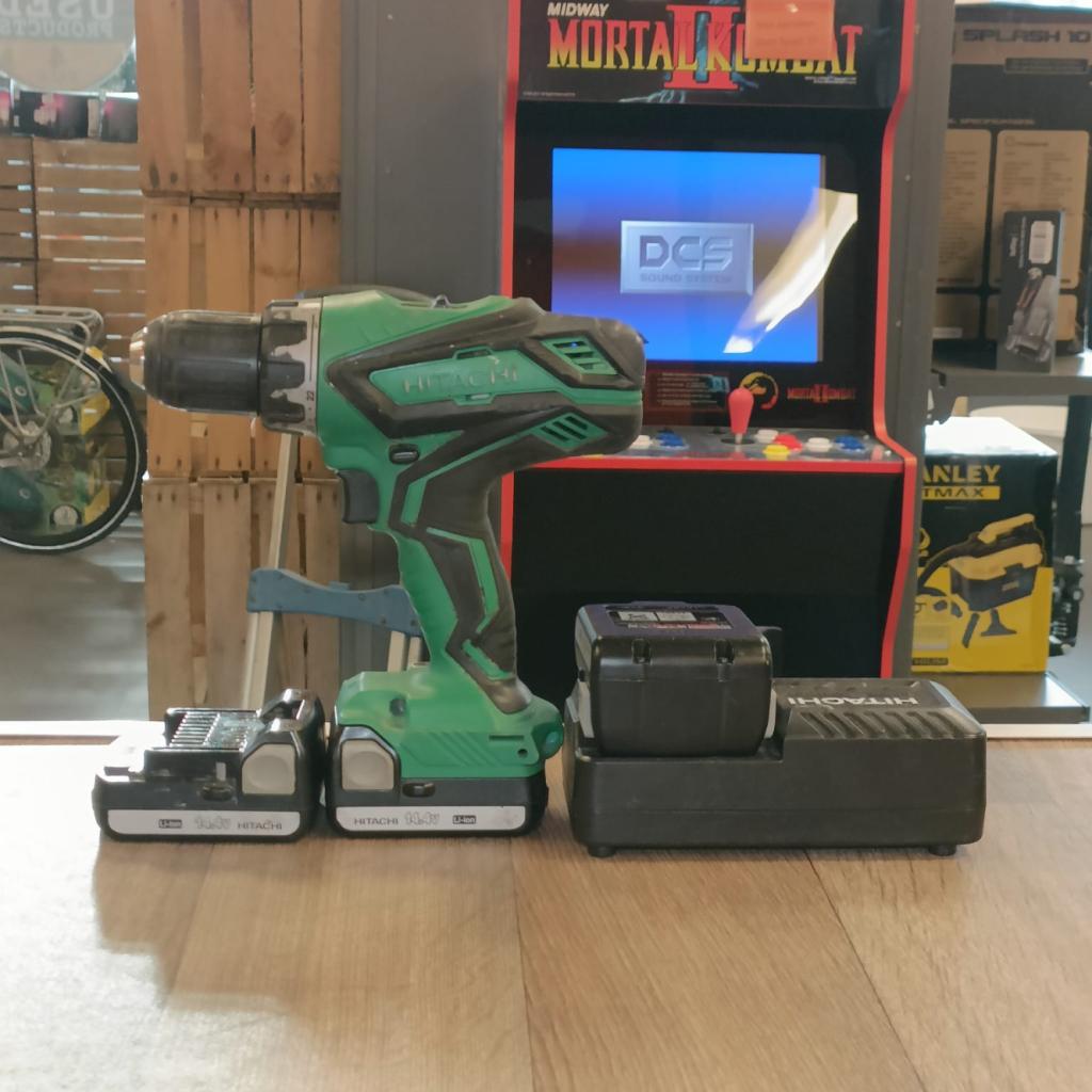 Hitachi Boormachine DS14DJL Incl 3 Accu's & Oplader, Doe-het-zelf en Verbouw, Gereedschap | Boormachines, Hitachi, Zo goed als nieuw