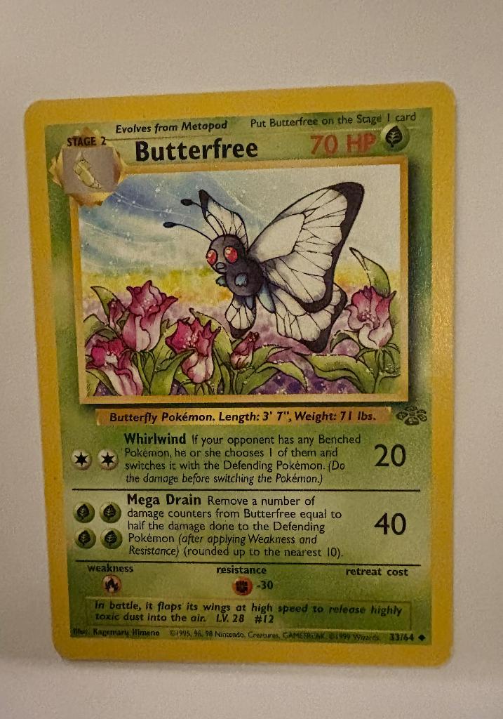 Butterfree 1995* Pokémon card, Ophalen, Zo goed als nieuw, Losse kaart, Foil