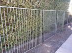tuinhek gegalvaniseerd ijzer 5,5 x 1,80 meter (3 delen), Ophalen, Met poort, Gebruikt, Tuinhek