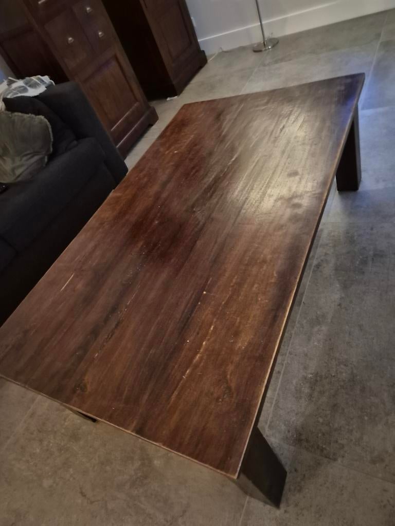Houten salontafel teak koloniaal  80x140 cm, Huis en Inrichting, Tafels | Salontafels, Ophalen