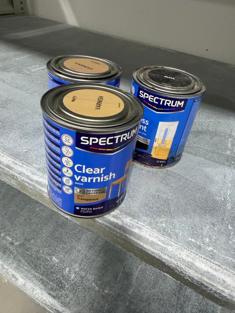 Spectrum vernis en zwarte verf, Doe-het-zelf en Verbouw, Verf, Beits en Lak, Zwart, Nieuw, Ophalen of Verzenden, Lak