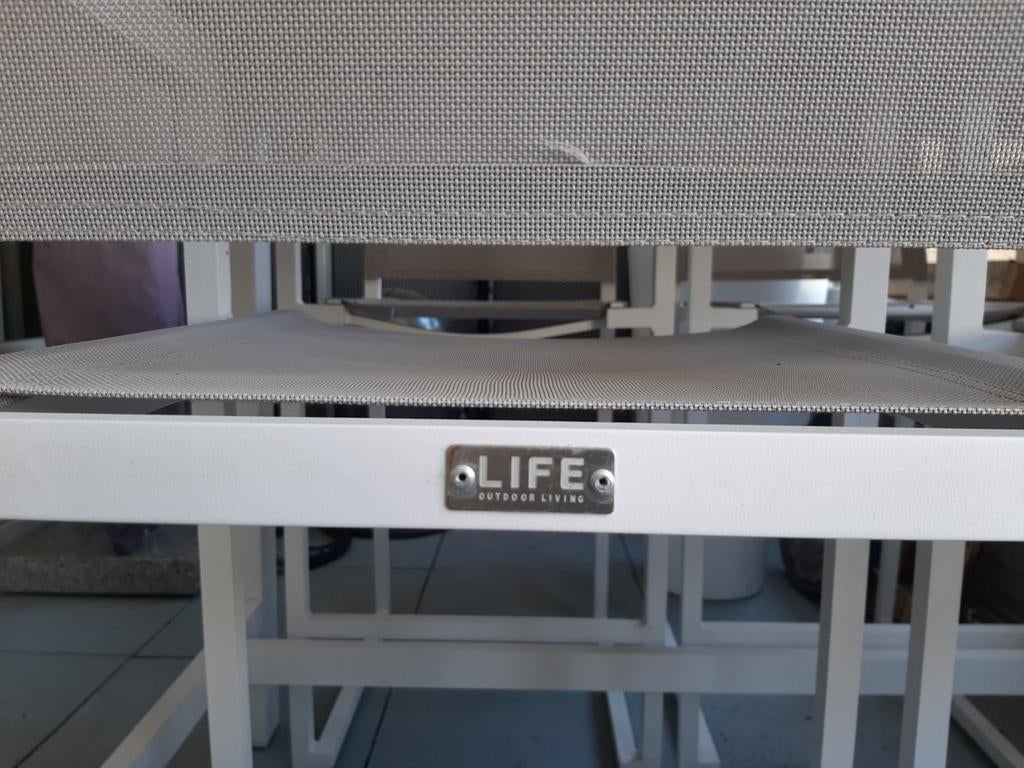 LIFE Outdoor Living tuinset met tafel, bijzettafel en bank, Tuin en Terras, Tuinsets en Loungesets, Ophalen, Bank, Gebruikt, Aluminium