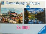 Puzzels 2-in-1 doos 1000 stukjes Ravensburger, Ophalen of Verzenden, 500 t/m 1500 stukjes, Zo goed als nieuw