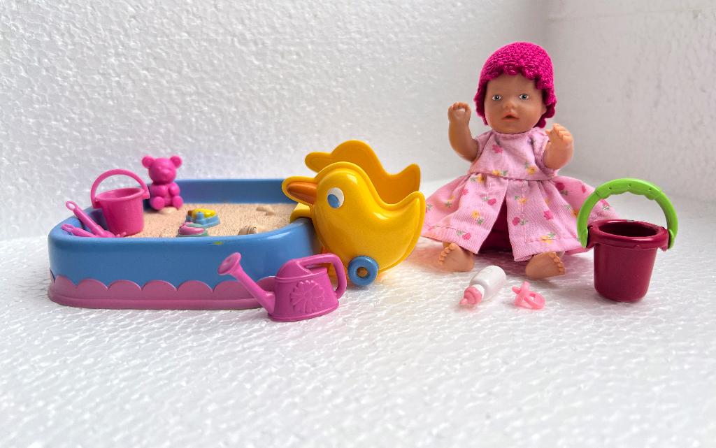 Mini Baby born zandbak met mini baby born popje, Kinderen en Baby's, Speelgoed | Poppen, Ophalen of Verzenden, Zo goed als nieuw