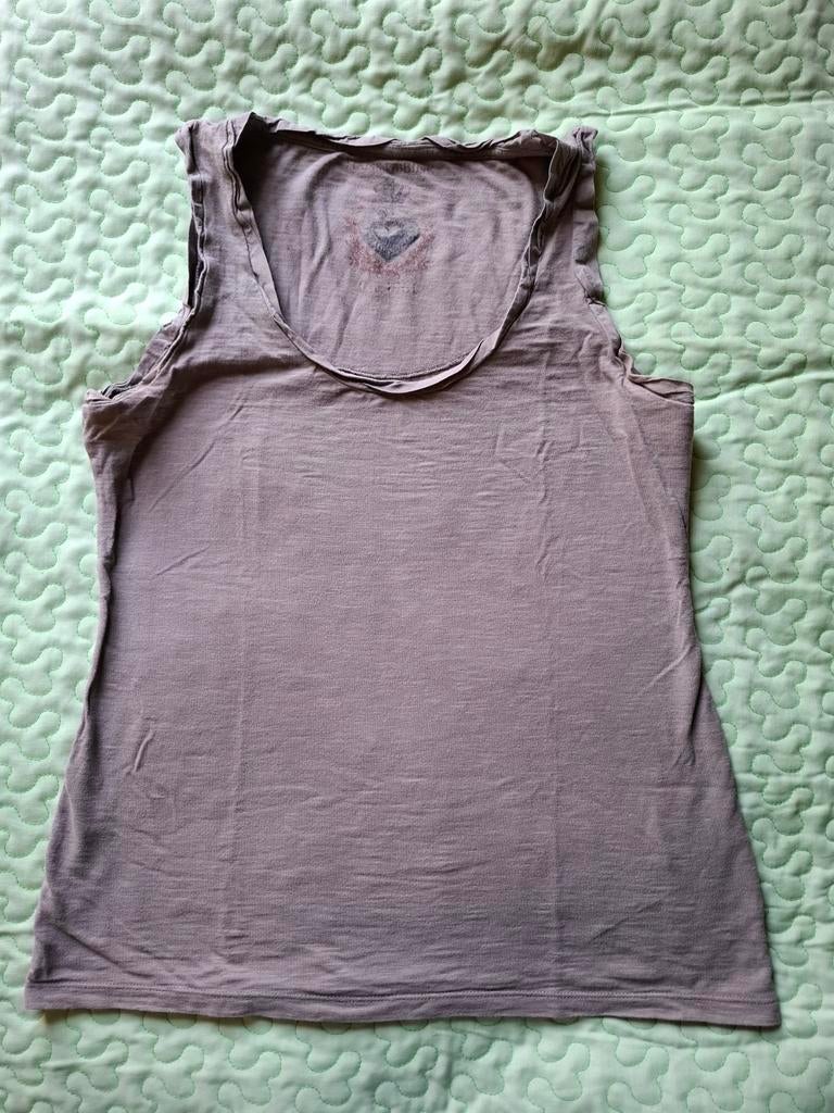 Khaki topje van modeontwerper Hans Ubbink, maat L, Hans Ubbink, Overige kleuren, Maat 42/44 (L), Ophalen of Verzenden