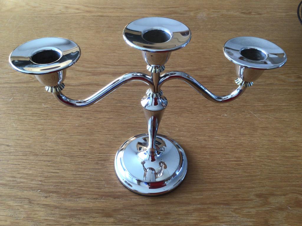 Verzilverden kandelaar., Antiek en Kunst, Antiek | Kandelaars, Ophalen of Verzenden, Zilver