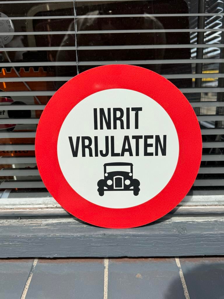 Inrit Vrijlaten Bord - Parkeerverbod Bord, ., Ophalen of Verzenden, Zo goed als nieuw, .