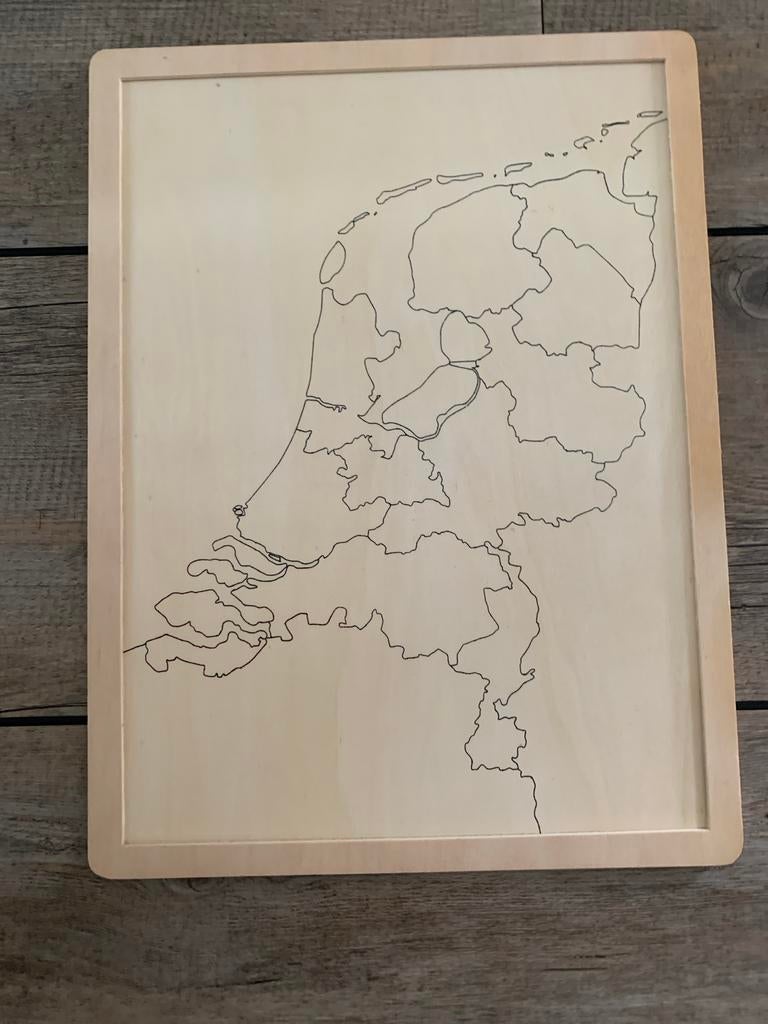 Houten Nederland provincie puzzel - Educatief en leuk!, Gebruikt, 10 tot 50 stukjes, Ophalen of Verzenden, Van hout