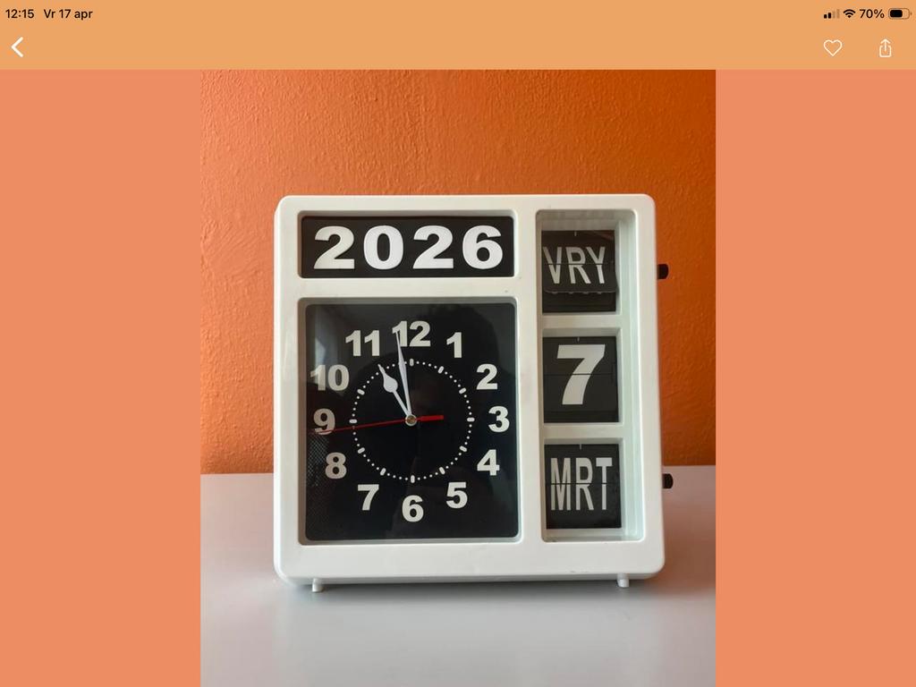 Fysic FK-247 flipklok, Ophalen of Verzenden, Zo goed als nieuw, Wandklok