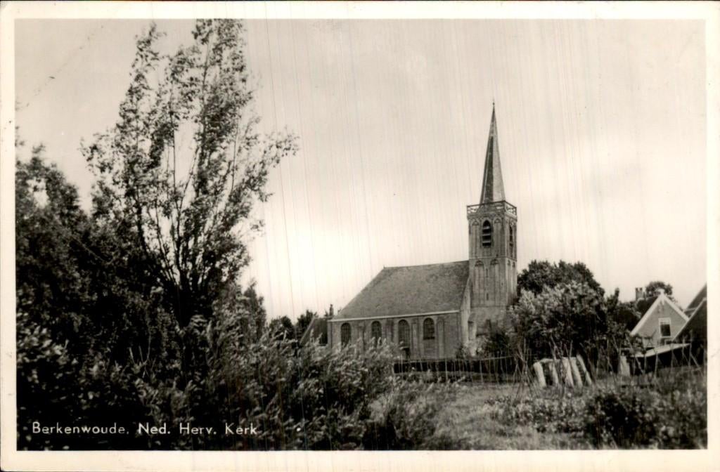 Berkenwoude - Ned. Herv. Kerk - exterieur, Ophalen of Verzenden, 1940 tot 1960, Ongelopen, Zuid-Holland