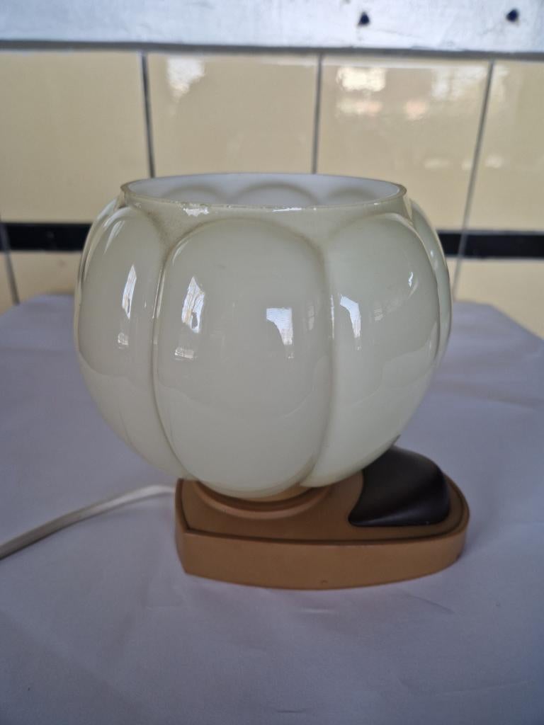 Vintage tafellampje 60s 70s, Gebruikt, Ophalen of Verzenden, Glas, Minder dan 50 cm