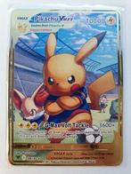 Pikachu voetbal V Max Pokemon kaart metaal gold coloured, Ophalen of Verzenden, Nieuw, Losse kaart