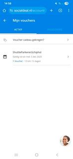 Social deal shuttle parkeren Schiphol twv 100 euro, Eén persoon, Vliegtuig, Met bestemming of datum