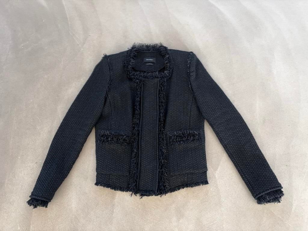 Isabel Marant black label Bouclé Jasje - Maat fr 42 nl 40, Kleding | Dames, Maat 38/40 (M), Zwart, Ophalen of Verzenden, Zo goed als nieuw