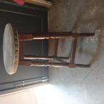 Vintage Houten barkrukken en Bartafel, Ophalen, Met voetsteun, 60 tot 90 cm, Hout