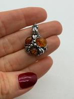 A711 Prachtige zilveren hanger barnsteen, Ophalen of Verzenden, Zilver, Hanger, Met edelsteen