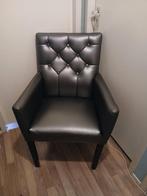 Eetkamerstoel, Huis en Inrichting, Stoelen, Ophalen, Gebruikt, Leer, Grijs