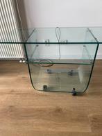 Glazen tv tafel/ sidetable, Huis en Inrichting, Tafels | Sidetables, Ophalen, Glas, Zo goed als nieuw, 25 tot 50 cm