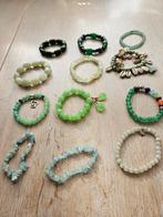 Groene stenen armbandjes met o.a jade, Ophalen of Verzenden, Zo goed als nieuw, Groen, Overige materialen