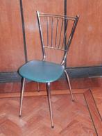 Decoratief vintage stoeltje 50/60r jaren, Chroom/groen vinyl, Ophalen, Huis en Inrichting