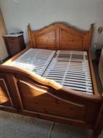 2 persoonsbed 160x200, Huis en Inrichting, Slaapkamer | Bedden, Ophalen, Gebruikt, Bruin, Tweepersoons