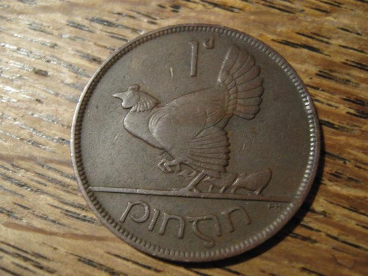 Ierland 1 Penny 1928, hen schermt kuikens #583, Postzegels en Munten, Munten | Europa | Niet-Euromunten, Losse munt, Overige landen