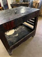 UNIEK en Antiek Industrieel KEUKENBLOK Werkbank METALEN BLAD, Ophalen, Gebruikt, 100 tot 150 cm, 75 cm of meer