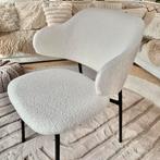 6 Japandi creme - retro eetkamerstoelen - fotoshoot, Zo goed als nieuw, Stof, Vijf, Zes of meer stoelen, Ophalen