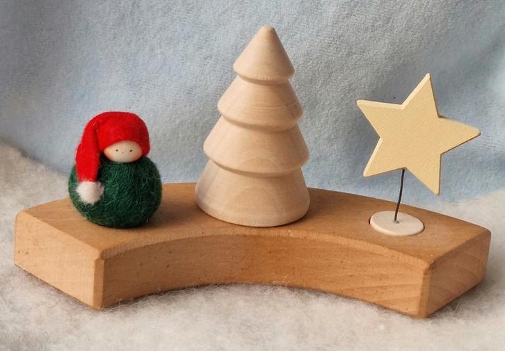 Kerst Advent jaarring steker ster kabouter popje voor Grimms, Kinderen en Baby's, Speelgoed | Houten speelgoed, Nieuw, Verzenden