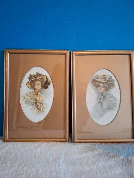 2 x Antieke afbeeldingen van PHILIP BOILEAU uit +/- 1910, Antiek en Kunst, Kunst | Tekeningen en Foto's, Ophalen of Verzenden