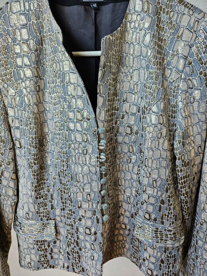 Chique Creation Doucel blazerjasje krokodillenprint maat 42, Kleding | Dames, Jasjes, Kostuums en Pakken, Zo goed als nieuw, Jasje
