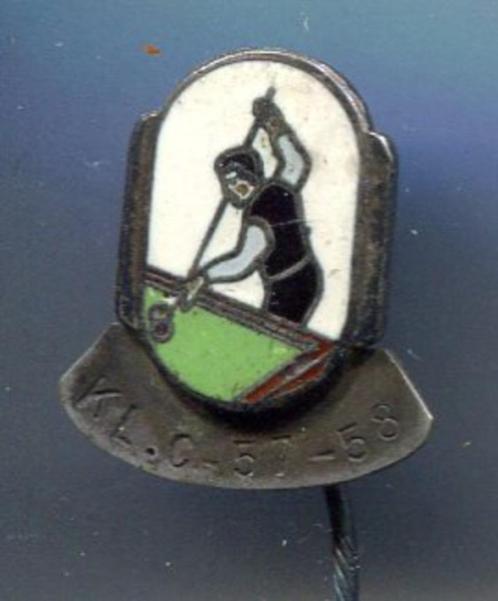 K.L.C. '57 - '58 email op zilverkl biljard speldje ( W_100 ), Verzamelen, Speldjes, Pins en Buttons, Zo goed als nieuw, Speldje of Pin