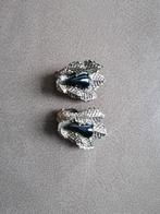 Verzilverde oorbellen (clip/klip) met blaadjes, Sieraden, Tassen en Uiterlijk, Oorbellen, Overige materialen, Ophalen of Verzenden