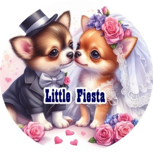 LF2831 icing frosting bruidspaar honden 17cm eetbare print, Hobby en Vrije tijd, Taarten en Cupcakes maken, Nieuw, Versiering
