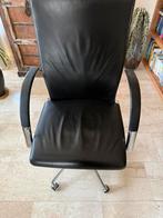 Design Ahrend 350 bureaustoel leer zwart, Ophalen, Zwart, Zo goed als nieuw, Bureaustoel