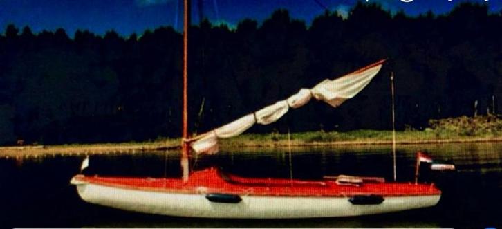 Zeilboot (open) 16 kwadraat, Watersport en Boten, Open zeilboten, Gebruikt, Overige typen, 3 tot 6 meter, Polyester, Buitenboordmotor