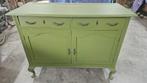 Groen geverfde oude dressoir kast, Ophalen, Gebruikt, 25 tot 50 cm