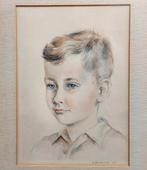 Willem Bringreve 1951 portret van een kind 34 x 25cm, Ophalen of Verzenden