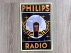 Vintage PHILIPS RADIO reclame bord (geen emaille), Ophalen of Verzenden, Zo goed als nieuw, Reclamebord