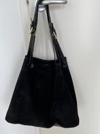 Leer suede shopper, zwart, zgan, Sieraden, Tassen en Uiterlijk, Tassen | Damestassen, Verzenden, Zo goed als nieuw, Zwart, Shopper